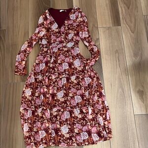 WAYF Floral Long Sleeve Dress Size Small
